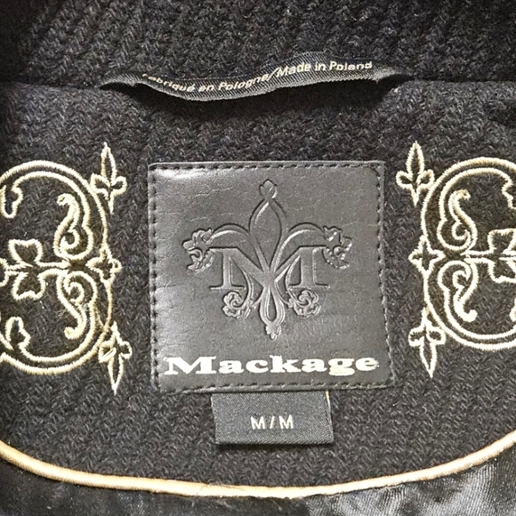 MACKAGE WOOL BLEND HIGH NECK BELTED BUTTON UP COAT - Picture 13 of 14